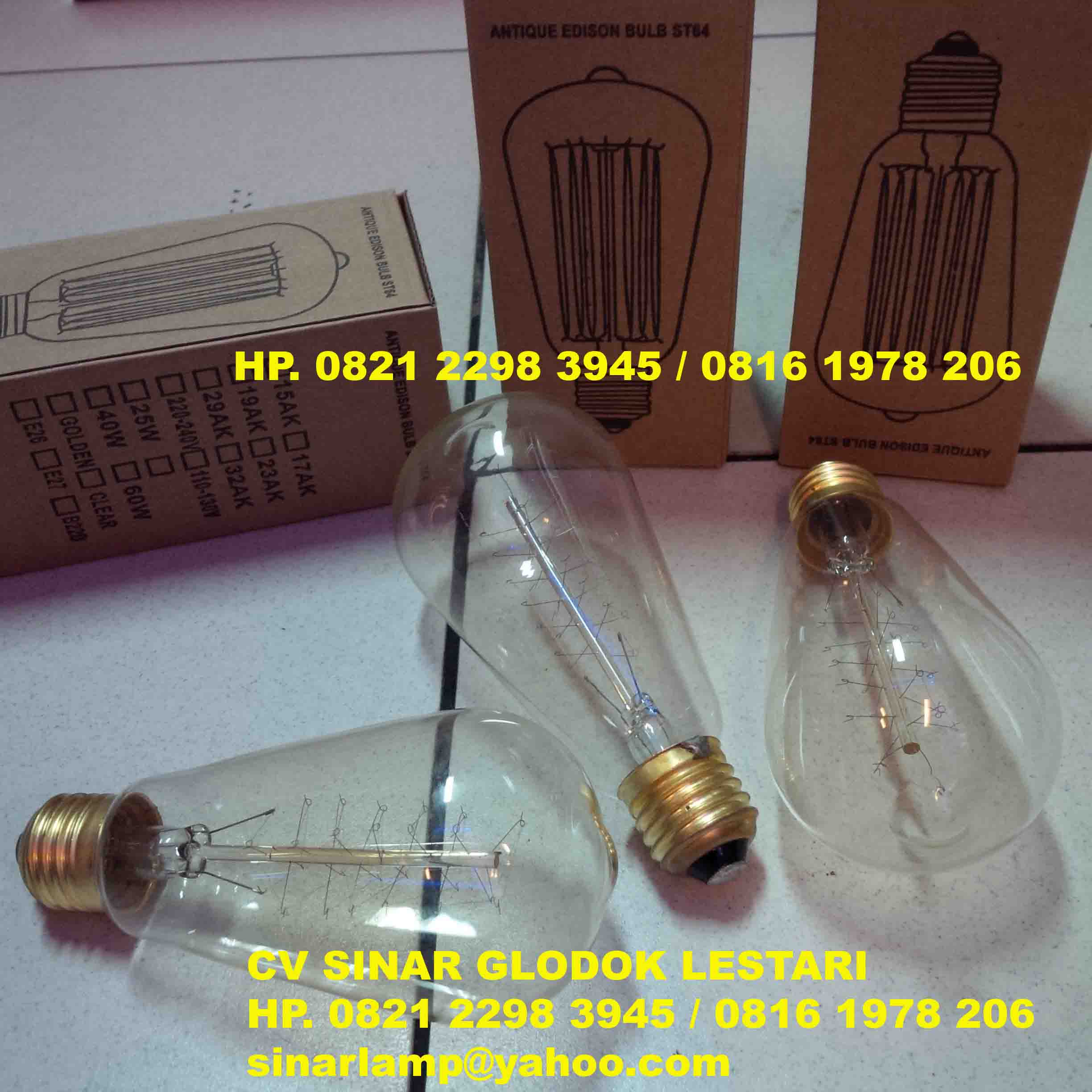 Lampu Pijar Filamen 40W Antique Edison Bulb ST64